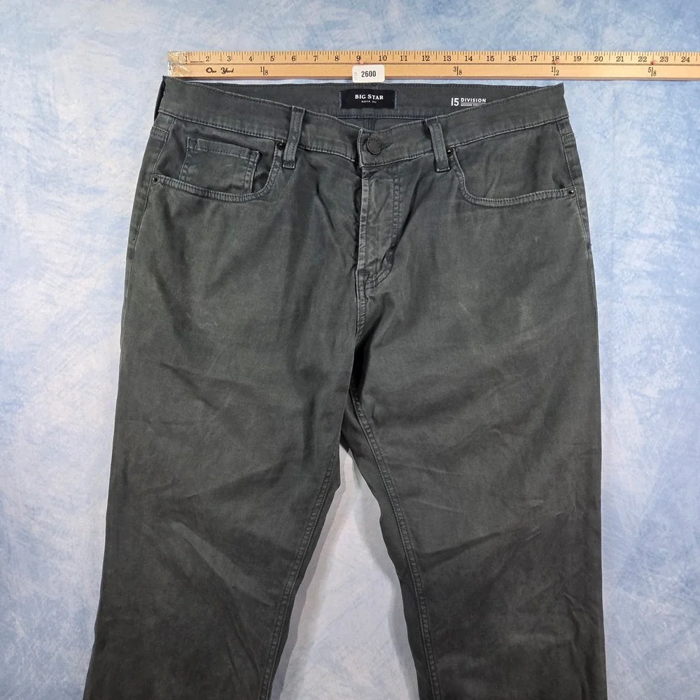 Big Star Division 15 Modern Straight‎ Pants Mens 36S Charcoal Gray Nova XVI